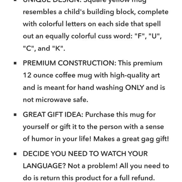MY FIRST CUSS WORD BLOCK MUG - 12-OUNCES..NWT.. - Picture 9 of 11